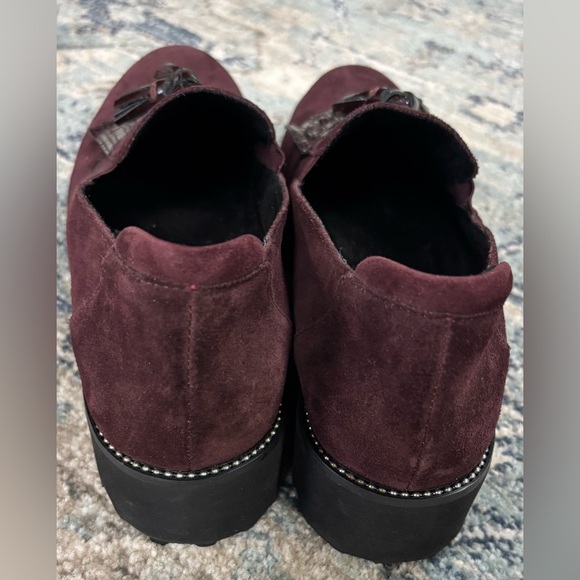 Van Eli Women's Burgundy Suede Patent Leather Brogues, size 10 - Picture 5 of 7